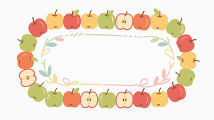 Fototapeta premium Fruit pattern, fruit vector pattern surrounds the boundary.