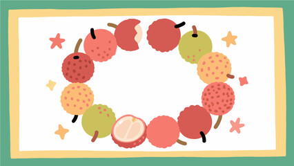 Fruit pattern, fruit vector pattern surrounds the boundary.