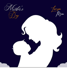 Mother and Baby Line Art Illustration for Mother’s Day Greeting Card