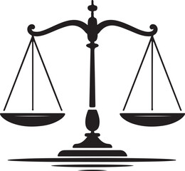 Scales of Justice Silhouette Vector for Legal Services, Law Firms, Attorneys, Court Icons