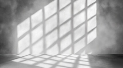 Monochromatic window shadow overlay abstract light and shadow wall texture