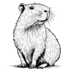 capybara, animal, vector, transparent background, farm, mammal, nature, wildlife, shaggy, zoo, furry, small, cute, rodent