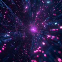 Obraz premium Abstract technology big data background concept. Artificial intelligence tech. Big data and cybersecurity. Transfer and storage of data sets, blockchain, server. Abstract background. 3D illustration.