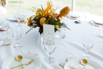 Tropical floral Wedding Table setting