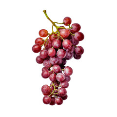Fresh red grapes arranged on a clean transparent background perfect for healthy snacks and desserts, red grapes on transparent background