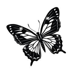 a butterfly motion captured mid vector art silhouette 