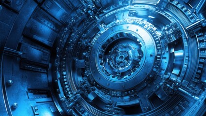 Intricate Machinery Design - A Deep Blue Exploration