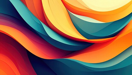 Obraz premium Dynamic colorful waves abstract art graphic design vibrant environment close-up view creative concept for impact