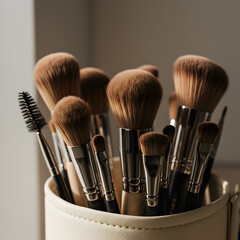 Professional Makeup Brushes: High-Quality Cosmetic Tools on transparent background