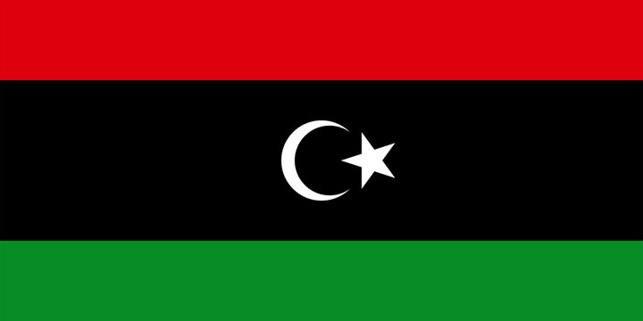 Libyan flag, national banner. Poster