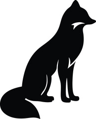 fox silhouette, on white background, isolated, vector