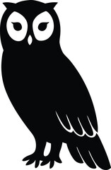 owl silhouette vector on a branch