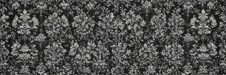 Intricate black & white damask wallpaper; seamless gothic floral pattern , contrast, damask, shadow