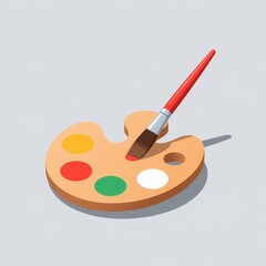 Creative color palette with brushes
