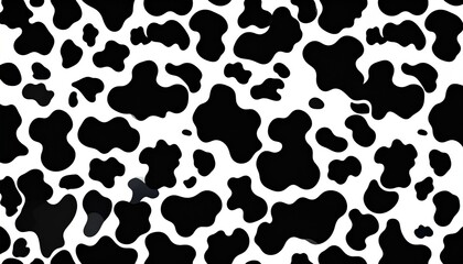 Seamless Cow Print Pattern Black and White Spots Design for Textile and Fabric