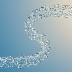 Crystal Clear Water Stream:  A Stunning Blue Abstract Background on transparent background