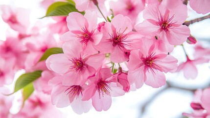 Fototapeta premium Breathtaking Pink Cherry Blossoms in Full Bloom