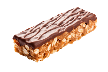 chocolate cereal bar isolated on white or transparent png