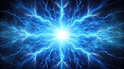 Obraz premium Electrical explosion of blue light energy release background , background, electrical, background, electrical, vibrant