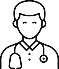 Obraz premium Doctor with stethoscope icon vector illustration on transparent background.