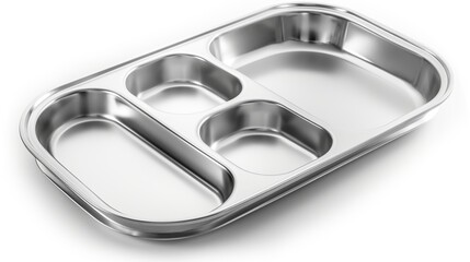 Divided stainless steel food tray