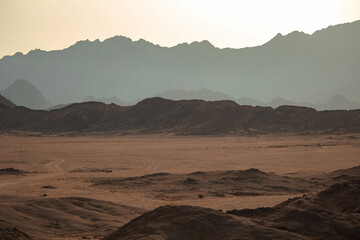 sunset in the desert