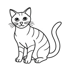 a cat line art vector art silhouette 
