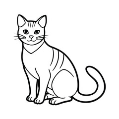 a cat line art vector art silhouette 