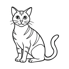 a cat line art vector art silhouette 