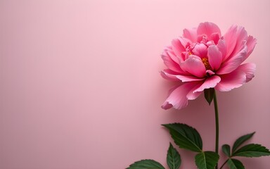 Fototapeta premium Gorgeous Pink peony flower background. High quality