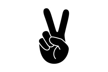 Fototapeta premium Peace sign hand gesture vector graphic illustration