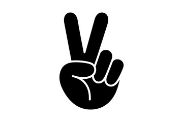Obraz premium Peace sign hand gesture victory symbol illustration