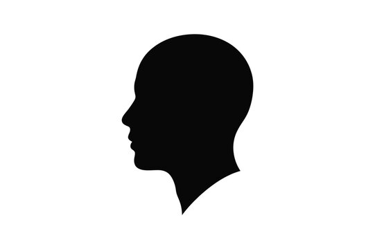 Head profile silhouette human face vector graphic