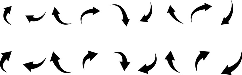 Elegant arrows set for business plan, presentation and education. Different cursor arrow direction symbols. Sketch arrow design for business plan