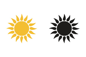 Sun vector illustration yellow and black design