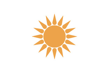 Orange sun illustration summer sunshine design art