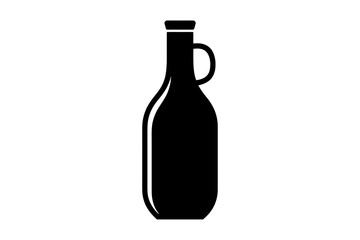 Black silhouette of a wine bottle with handle art