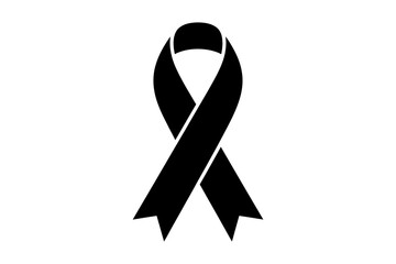 Black awareness ribbon symbol for support and grief