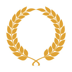 Multi color creative leaf laurel  circle set vector design. 