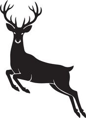 Fototapeta premium Leaping Deer Silhouette Majestic Buck in Motion