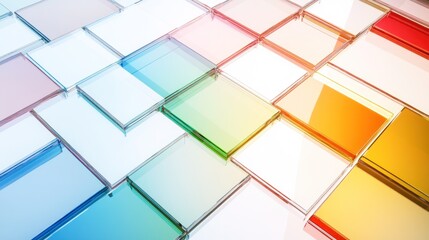 Abstract Rainbow Glass Cubes: A Colorful 3D Geometric Pattern