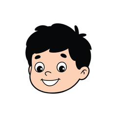 Cute boy cartoon character colorful head vector design