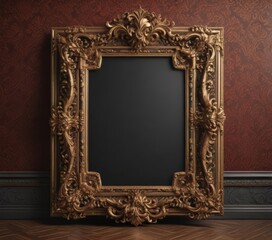 Ornate frames on rich damask backdrop  Classic design  , vignette, tapestry