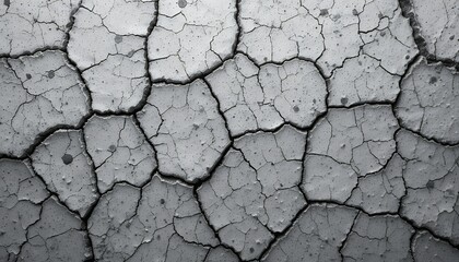 Monochrome Imagery Depicting Arid Land Surface with Cracks and Textures