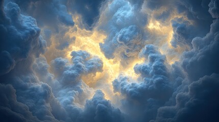 Billowing cloud masses forming abstract organic patterns