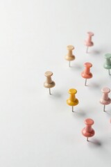 Obraz premium Neatly arranged pins on a stark white surface, simple, sewing