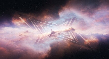 Fototapeta premium Star shape nebula in space