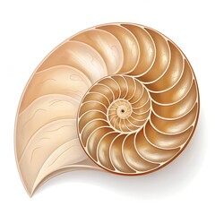 Obraz premium Top view of a single tun shell isolated on a white transparent background