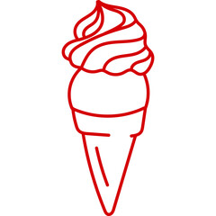 Ice Cream Hand Drawn Line 