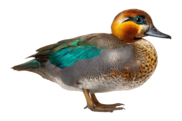 Colorful duck in natural habitat